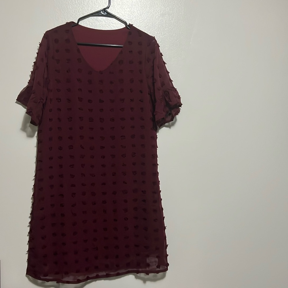 Burgundy Size Medium Half Sleeve Dress by Kelyaa